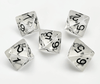 8D Crystal Clear Dice Sets of 5