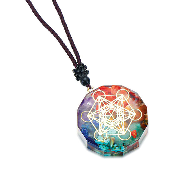 thumbnail image 2 of Metatron's Cube Sacred Geometry Pendant – Gold Finish, Zinc Alloy, 18" Snake Chain, Lobster Clasp 2 of 4